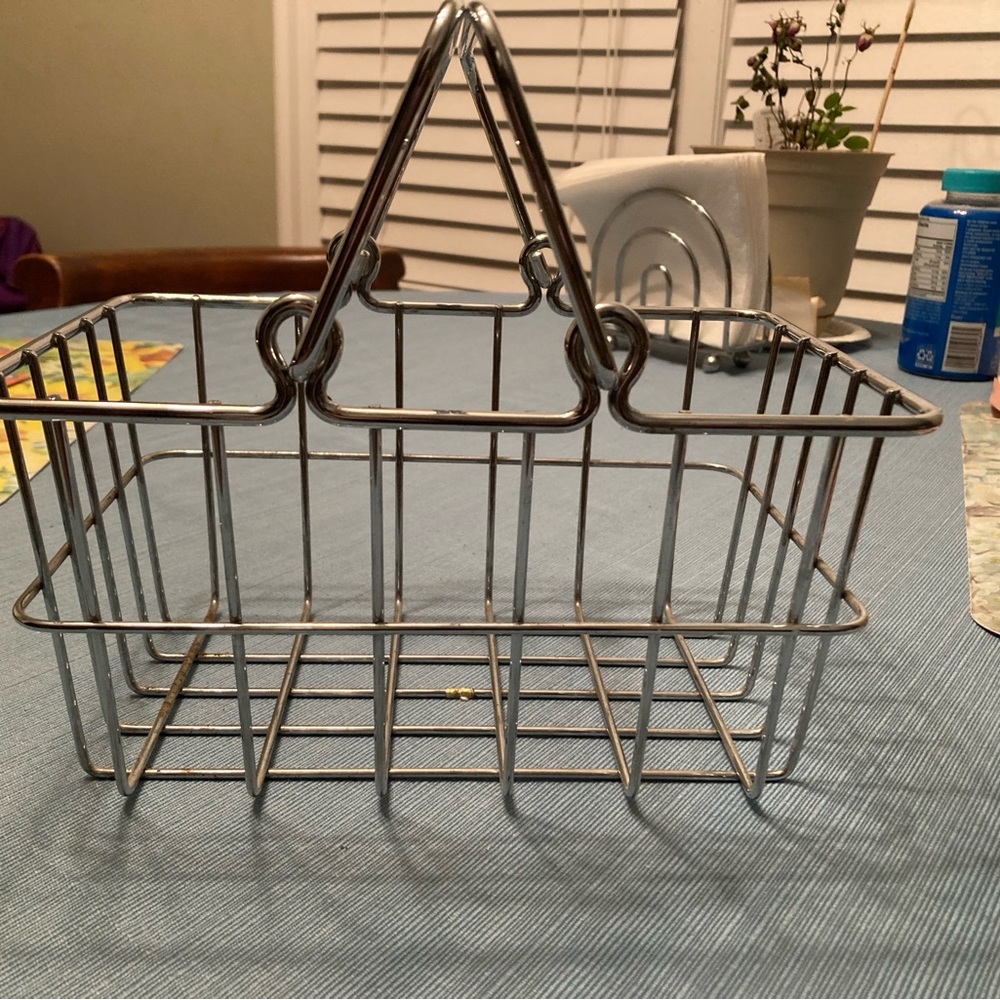 Vintage Small Metal Shopping Basket